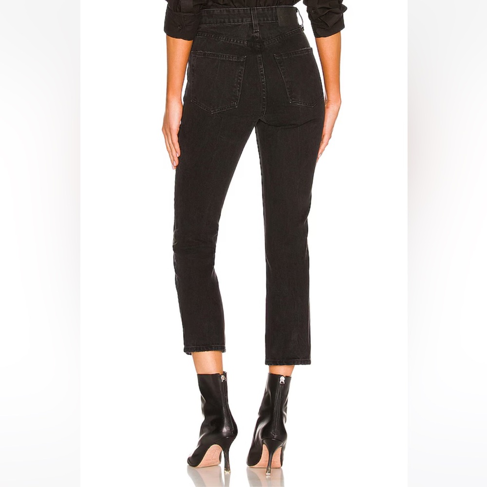 GRLFRND Women's Black Karolina Cropped High-rise Straight-leg Jeans Size 23 - Picture 14 of 15